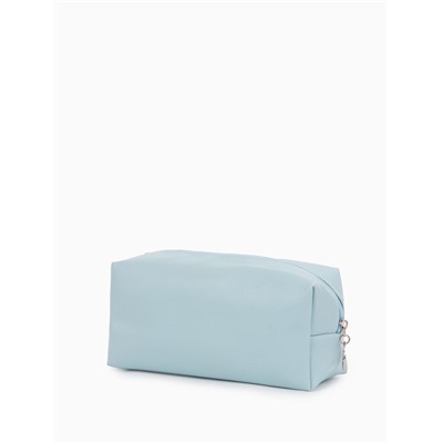 Косметичка женская ONE COLOR, на молнии, экокожа, голубая