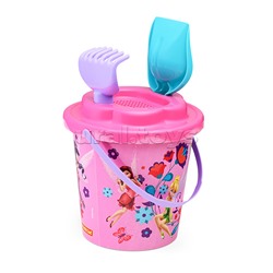 Набор Disney "Феи" №2: ведро с наклейкой, ситечко "Солнышко" лопатка №5, грабельки №5