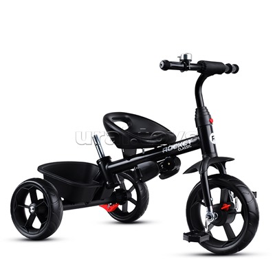 Велосипед трехколесный Rocket 136-BK, колеса EVA 10"/8", цвет черный