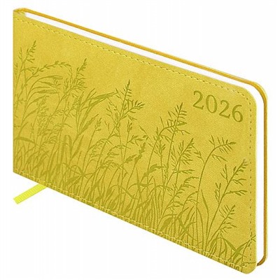 Еженедельник 2026 г. 150х87 мм 128 стр. 70403 "ВИННЕР ЖЁЛТЫЙ" кожзам Феникс