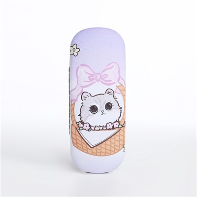 Футляр для очков на хлопушке, длина 16 см, сиреневый