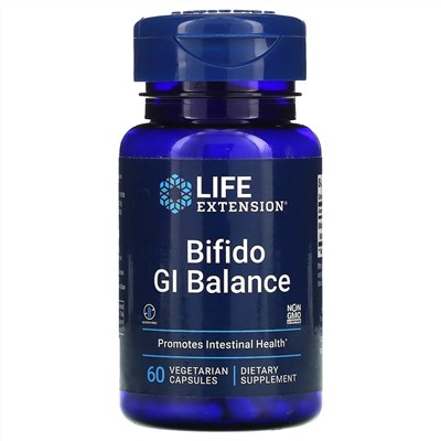Life Extension, Bifido GI Balance, добавка для поддержки ЖКТ, 60 вегетарианских капсул