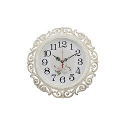 Часы настенные интерьерные «Хостон», бесшумные, плавный ход, d=40.5 см, циферблат d=26 см, белые, от батарейки 1×АА