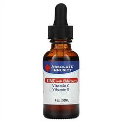 Absolute Nutrition, Immunity, Zinc with Elderberry, Vitamin C & Vitamin B, 1 oz (30 ml)