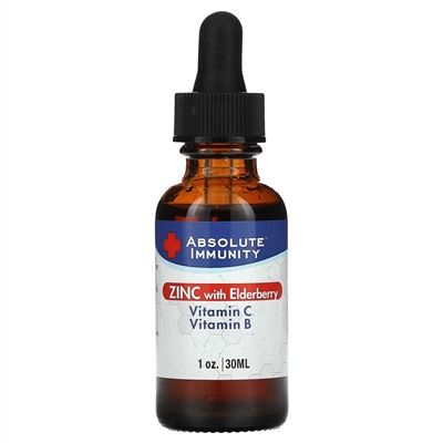 Absolute Nutrition, Immunity, Zinc with Elderberry, Vitamin C & Vitamin B, 1 oz (30 ml)