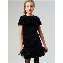 Комплект трикотажный для девочек: джемпер, юбка