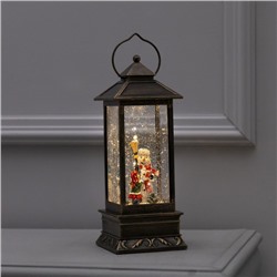 Светодиодная фигура «Фонарь с девочкой и снеговиком» 10×27×10 см, пластик, батарейки ААх3 (не в комплекте), USB, свечение тёплое белое