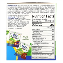 Hot Kid, Mum-Mum Snax, Baked Pea Snacks, For Ages 24 Months+, White Cheddar, 5 Pouches, 1.76 oz (50 g)