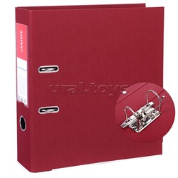Папка с арочным механизмом, A4 75 мм PP двусторонний разобранная, металлическая окантовка, запечатка форзаца, наварной карман с этикеткой, бордовая