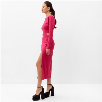 Платье женское с разрезами на талии MIST, размер 44, розовый
