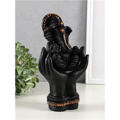 Фигура гипс «Ганеша в руках», 22 см, чёрный