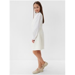 Платье нарядное для девочки MINAKU: PartyDress, прямое, рост 122-128 см, белое