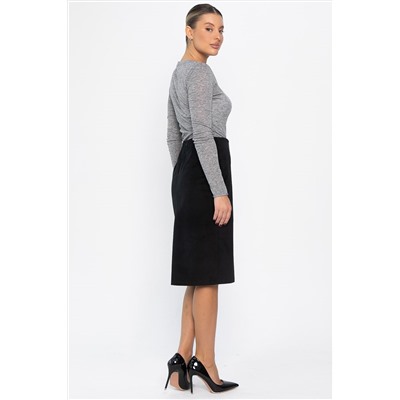 Юбка вельветовая Жасмин (черная) Ю14441-25М