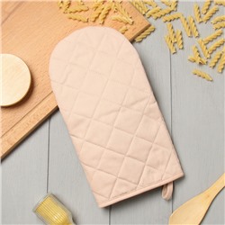 Варежка-прихватка «Этель» Kitchen, бежевая, 15×28 см, саржа, 100% хлопок