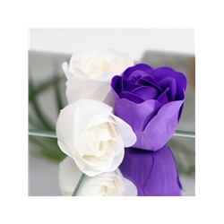 Мыльные розы, фиолетовые и белые, набор 9 шт.