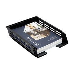 Лоток для бумаг горизонтальный XXL черный ЛТГ-30570 Стамм