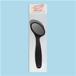 Пилка для пяток, лазерная, двусторонняя, с пилкой, прорезиненная ручка, 22 см, чёрная