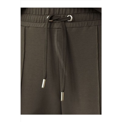 Прямые трикотажные брюки на резинке из футера двухнитки эластичные VILATTE, 1228116