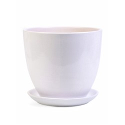 Горшок для цветов «Белый», керамика, с поддоном, набор 4 шт.: 400 мл, 1 л, 2.5 л, 5 л