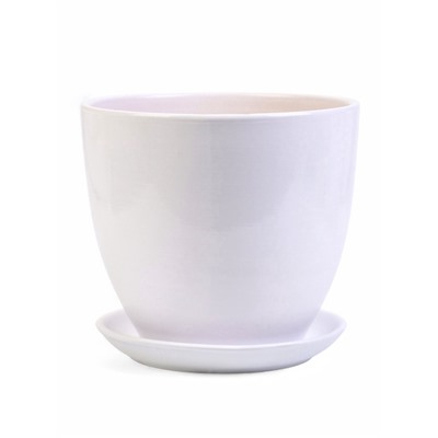 Горшок для цветов «Белый», керамика, с поддоном, набор 4 шт.: 400 мл, 1 л, 2.5 л, 5 л