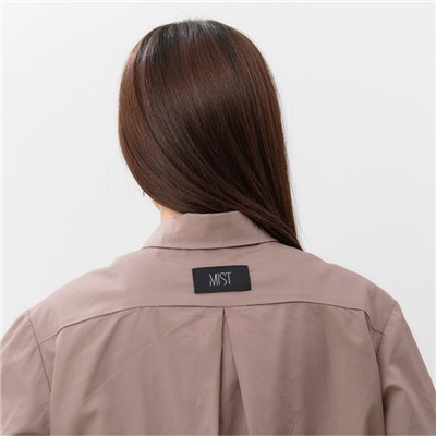 Костюм женский (рубашка, шорты) MIST Summer time, размер 48, цвет кофейный