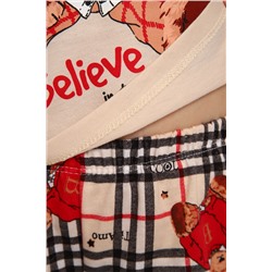 Пижама для девочки Медведь-клетка ПД-019-075