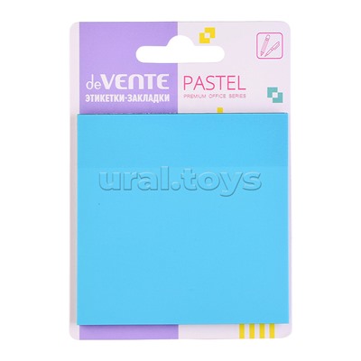 Самоклеящиеся этикетки-закладки "Pastel" пластиковые полупрозрачные, 76x76 мм, 50 листов, голубые