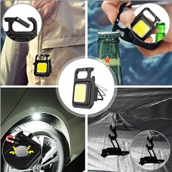 Портативный карманный фонарик, брелоки, мини- светодиодный рабочий фонарик, USB-перезаряжаемый фонарик, маленький штопор для кемпинга