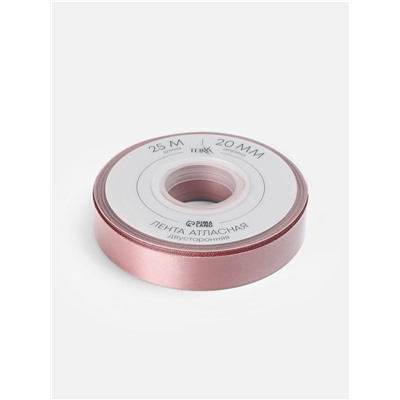 Лента атласная TEIRA, двухсторонняя, 20 мм, 25±1 м, нежно-розовая №164