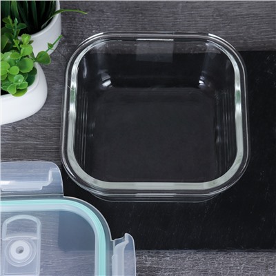 Контейнер квадратный крышка с клапаном 500 мл стекло / BXW-500ZF /уп 36/