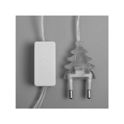 Гирлянда «Нить» 2 м с насадками «Снежинка матовая», IP20, прозрачная нить, 36 LED, свечение тёплое белое, 220 В