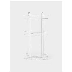 Полка для ванной угловая 3-ярусная, 23×23×58.5 см, белая