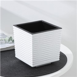 Кашпо со вставкой «Стиль», 1,5 л, цвет мрамор