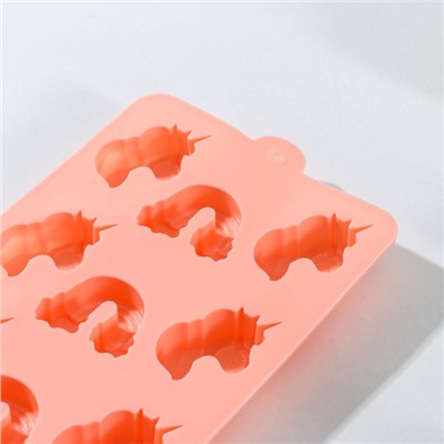 Форма для шоколада Доляна «Сказка.Пони», силикон, 22×10.7×1.5 см, 12 ячеек, МИКС