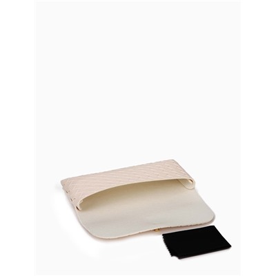 Футляр для очков на резинке, однотонный, размер 16.8×7.8×2.8 см, бежевый