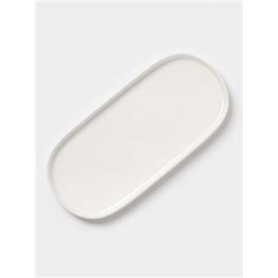 Блюдо сервировочное Magistro White Snow, 24.5×11×1.5 см, фарфор, белое