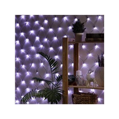 Гирлянда «Сеть» 2×2 м, IP20, тёмная нить, 224 LED, 8 режимов, 220 В, свечение белое