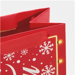 Пакет подарочный под бутылку новогодний «С Новым годом!», 13×35×10 см