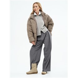 Ботинки женские бежевые замшевые на молнии, литая подошва