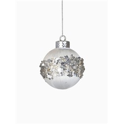 Набор новогодних шаров «Оллин», d=8 см, 9 шт., нежность, пластик, серебро