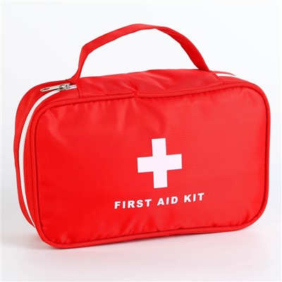 Аптечка дорожная First Aid, красная, 24×12×6 см