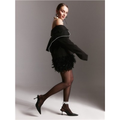 Пиджак женский с накидкой MINAKU: Casual Collection, чёрный, размер 50