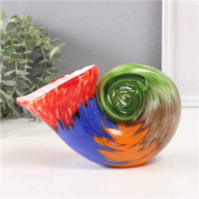 Фигурка стекло «Морская ракушка», разноцветная 9×20×12 см