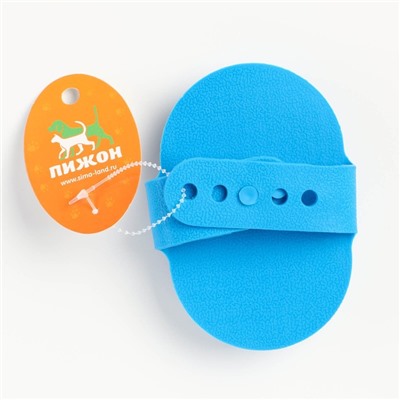 Расчёска-наладонник с металлическими зубьями, 13×8.5 см, голубая