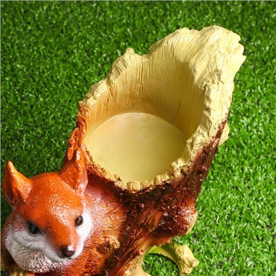 Декоративное кашпо из гипса «Белка в дупле», 26×23×13 см