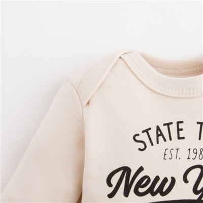 Боди для мальчика «Крошка Я» NY, рост 86-92 см, бежевое