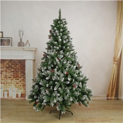 Искусственная ёлка с инеем «Зимнее волшебство. Ягодка», 180 см, 780 ПВХ веток на крючках