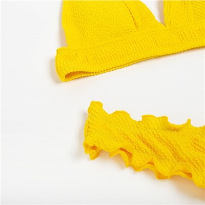 Купальник женский раздельный MINAKU со сборками цвет жёлтый, размер 42