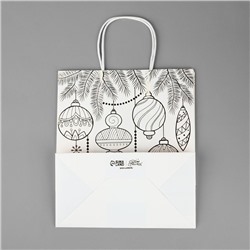 Пакет подарочный новогодний крафтовый «С Новым годом», 22×25×12 см