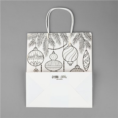 Пакет подарочный новогодний крафтовый «С Новым годом», 22×25×12 см